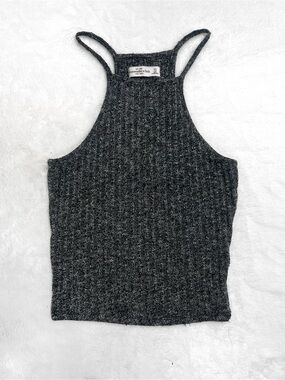 A&F Grey Knit Ribbed Halter